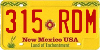 NM license plate 315RDM
