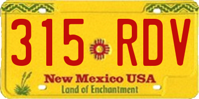 NM license plate 315RDV