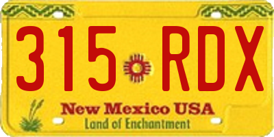 NM license plate 315RDX
