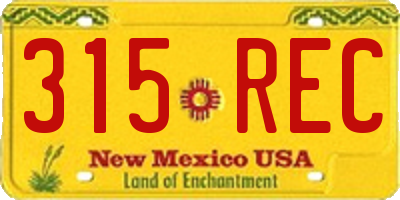 NM license plate 315REC