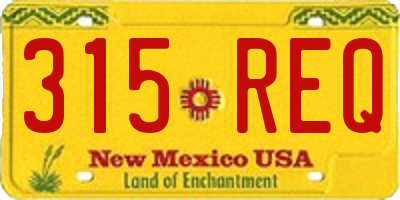 NM license plate 315REQ