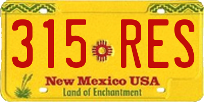 NM license plate 315RES