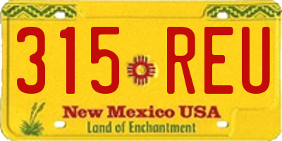 NM license plate 315REU