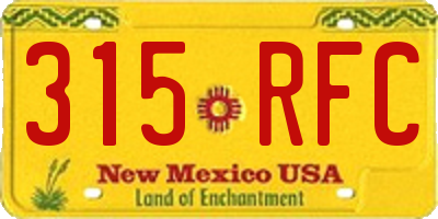 NM license plate 315RFC
