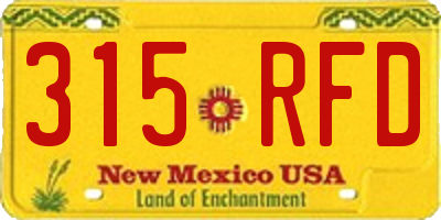 NM license plate 315RFD