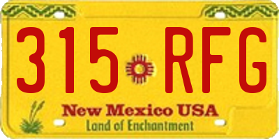 NM license plate 315RFG