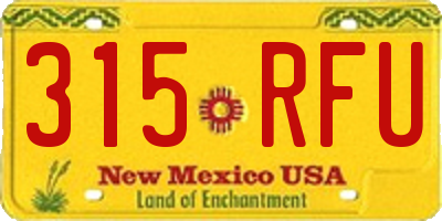 NM license plate 315RFU