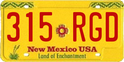 NM license plate 315RGD