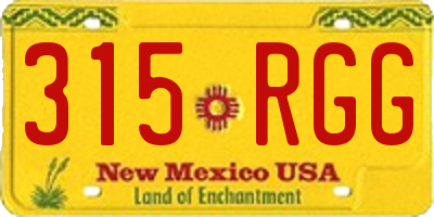 NM license plate 315RGG