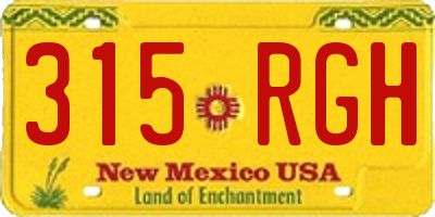 NM license plate 315RGH