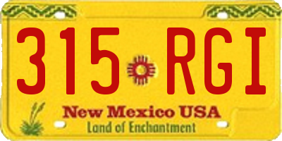 NM license plate 315RGI