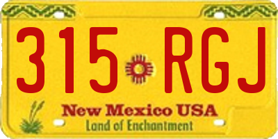 NM license plate 315RGJ