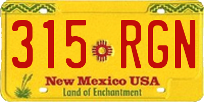 NM license plate 315RGN