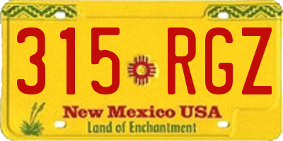 NM license plate 315RGZ