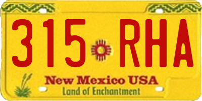 NM license plate 315RHA