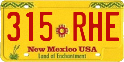 NM license plate 315RHE