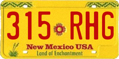 NM license plate 315RHG