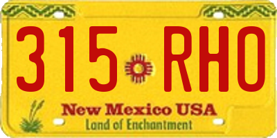 NM license plate 315RHO
