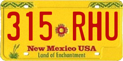 NM license plate 315RHU
