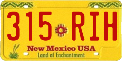 NM license plate 315RIH