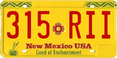 NM license plate 315RII