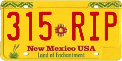 NM license plate 315RIP