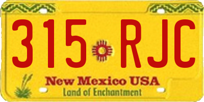 NM license plate 315RJC