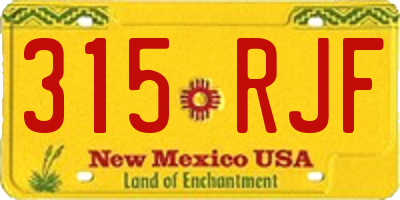 NM license plate 315RJF