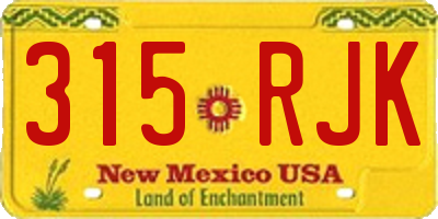 NM license plate 315RJK