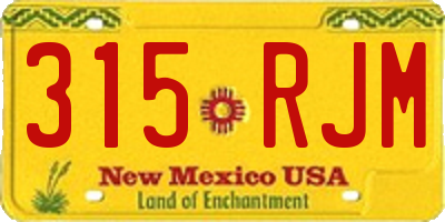 NM license plate 315RJM