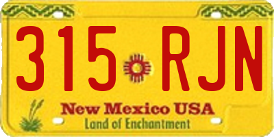 NM license plate 315RJN