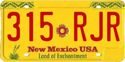 NM license plate 315RJR