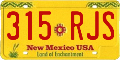 NM license plate 315RJS