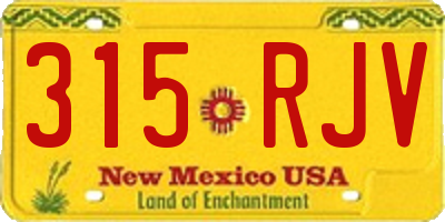 NM license plate 315RJV