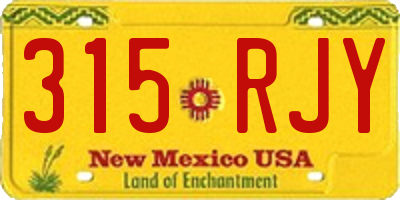 NM license plate 315RJY