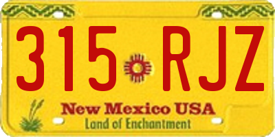 NM license plate 315RJZ