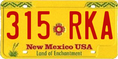 NM license plate 315RKA