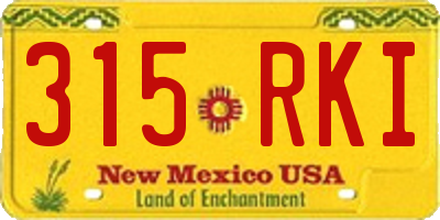NM license plate 315RKI