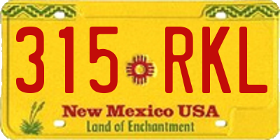 NM license plate 315RKL
