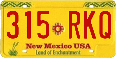 NM license plate 315RKQ