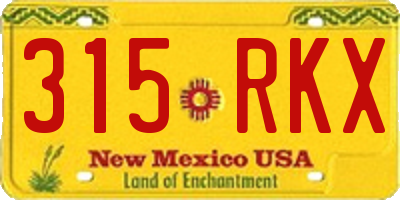 NM license plate 315RKX