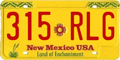 NM license plate 315RLG
