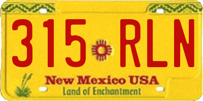 NM license plate 315RLN
