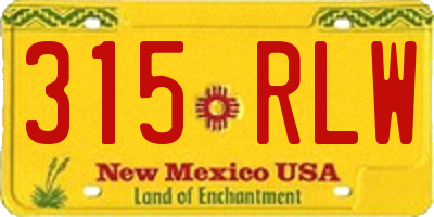 NM license plate 315RLW