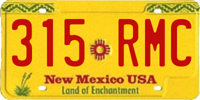 NM license plate 315RMC