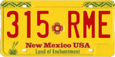 NM license plate 315RME