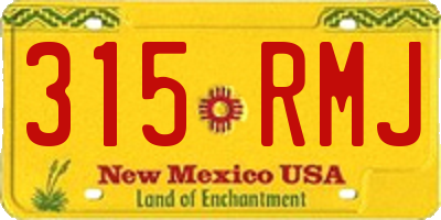 NM license plate 315RMJ