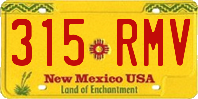 NM license plate 315RMV