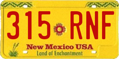 NM license plate 315RNF