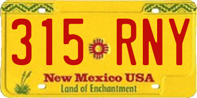 NM license plate 315RNY